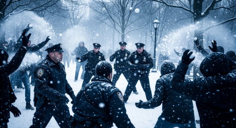 Bataille de Boules de Neige à New York : Le Maire Contre la Police