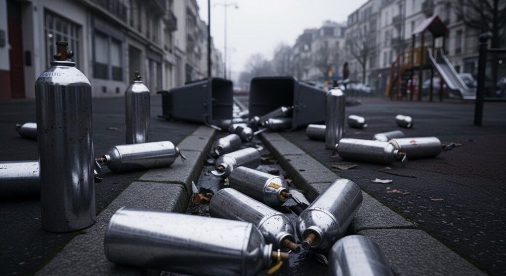 Bonbonnes de Gaz Hilarant Abandonnées : Un Fléau Urbain Sans Fin ?