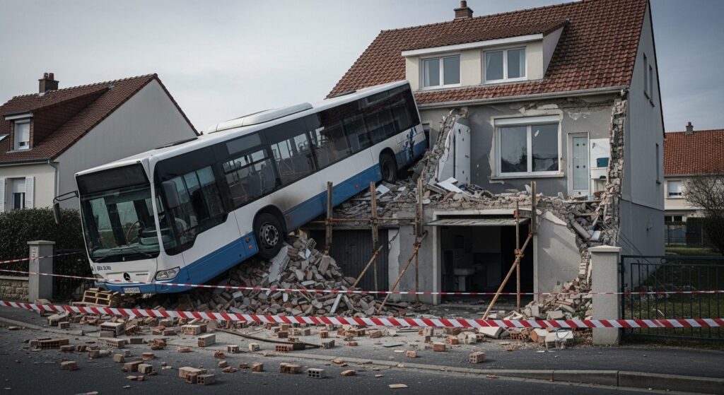 Bus Encastré dans Maison : Drame à Courdimanche