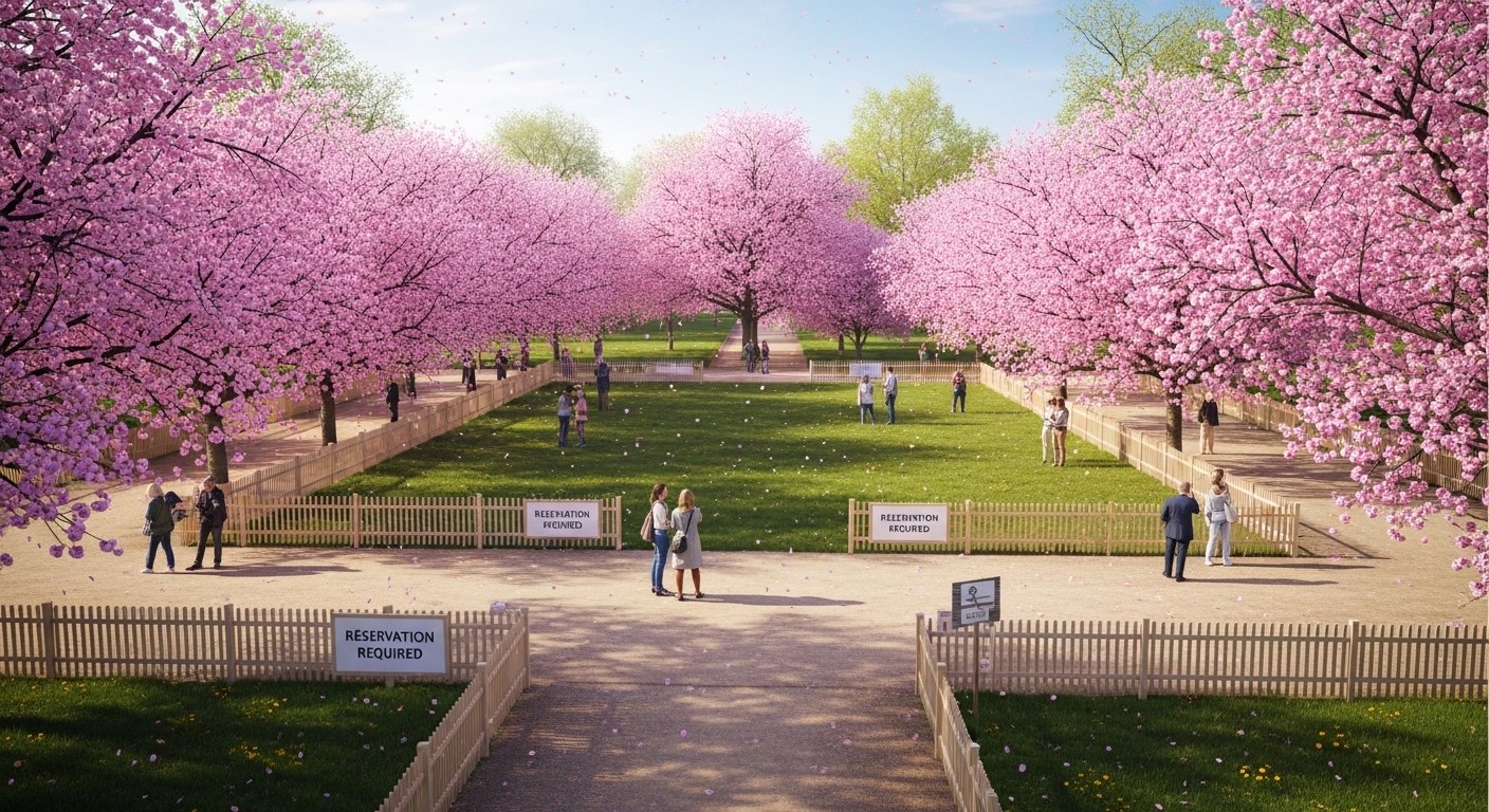 À Sceaux, les cerisiers en fleurs imposent une réservation gratuite pour Hanami 2026 face à l'affluence massive. Découvrez pourquoi protéger ces arbres devenus victimes de leur succès printanier.
