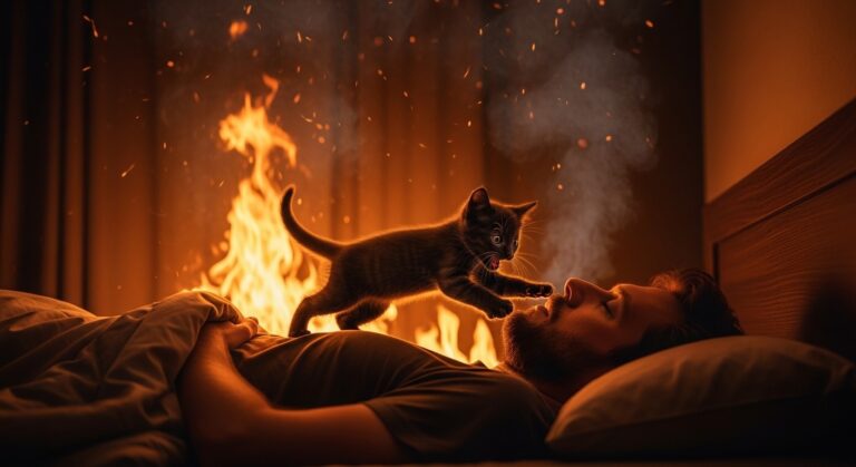 Chaton Sauve Son Maître d’un Incendie Mortel