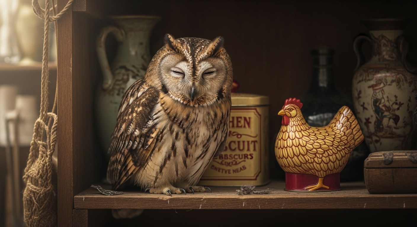 Imaginez tomber sur une vraie chouette endormie parmi les bibelots d'un antiquaire new-yorkais. Une histoire incroyable qui mêle nature et objets anciens, avec une fin heureuse pour l'oiseau.