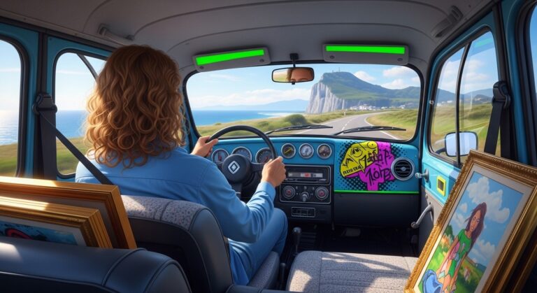 De Rouen à Gibraltar en Renault 4 Électrique : l&rsquo;Aventure Artistique d&rsquo;un Pop Créateur