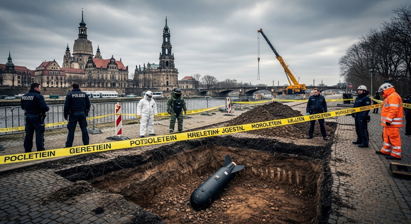 Découvrez comment une bombe britannique de 250 kg de la Seconde Guerre mondiale a forcé l'évacuation de 18 000 personnes à Dresde. Opération de déminage tendue et héritage historique persistant.