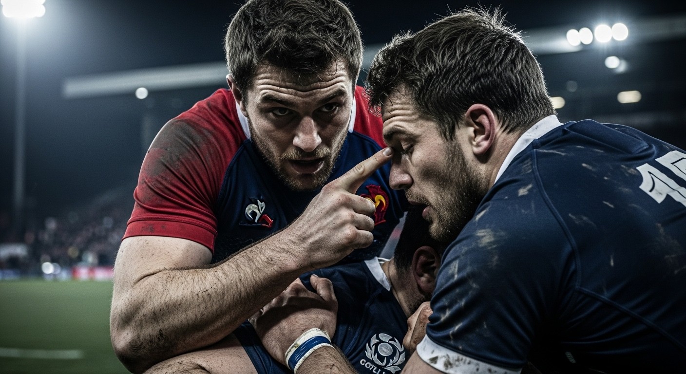 Découvrez si Oscar Jegou a commis une fourchette sur Ewan Ashman lors de la défaite 50-40 du XV de France en Écosse. Analyse, règlement et risques de sanction.