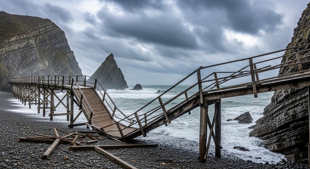 Effondrement Passerelle Plage Santander : 5 Morts