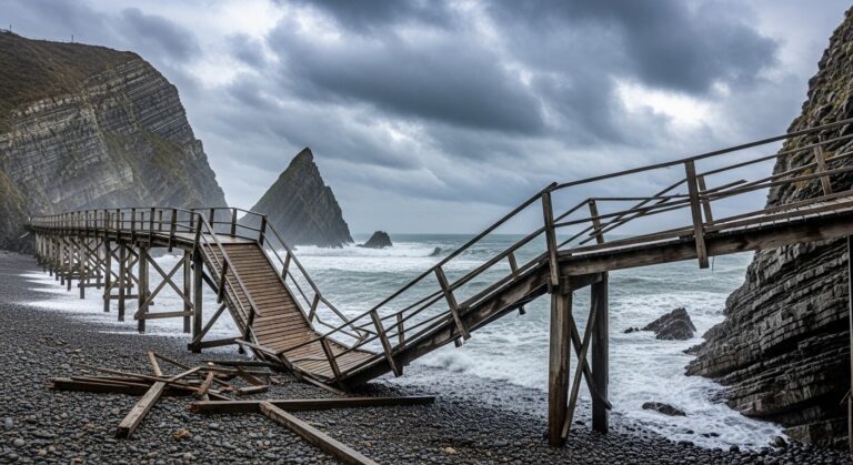 Effondrement Passerelle Plage Santander : 5 Morts