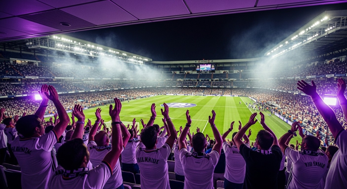 Découvrez l'explosion de joie de Kylian Mbappé en tribunes lors de la démonstration du Real Madrid contre Manchester City (3-0) malgré sa blessure au genou. Triplé Valverde !