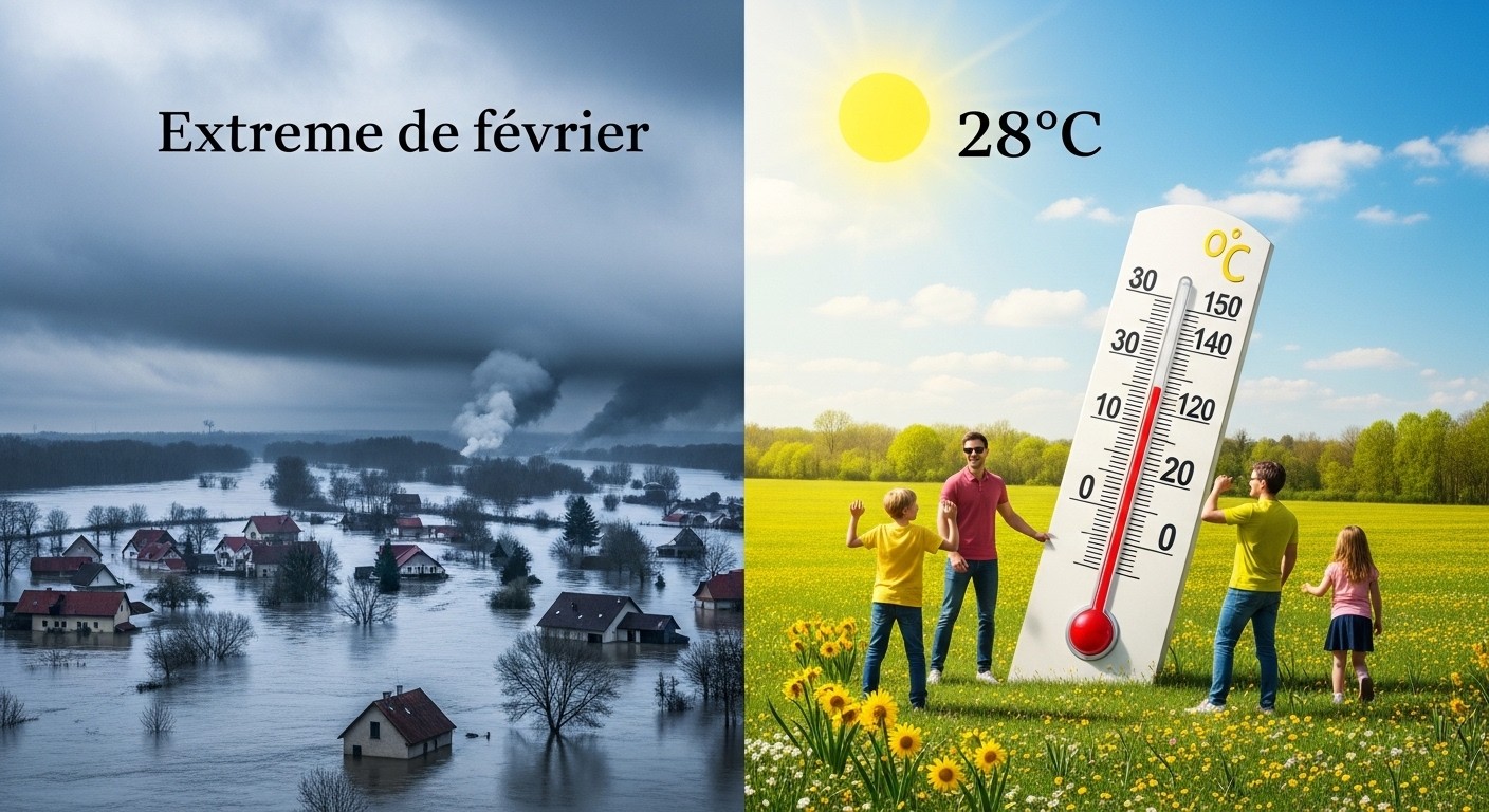 Après 40 jours de pluie et inondations, février 2026 bat des records de chaleur avec jusqu'à 23°C à Paris et 30°C dans le Sud-Ouest. Découvrez les causes et conséquences de cette vague printanière exceptionnelle.