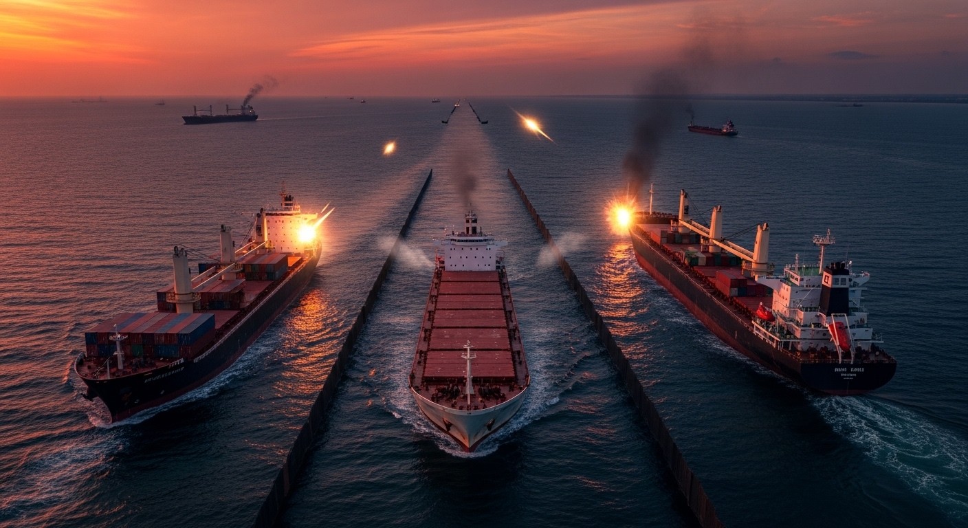 Trois navires frappés par projectiles inconnus près du détroit d’Ormuz : analyse des incidents, enjeux pétroliers et risques d’escalade dans la guerre au Moyen-Orient.