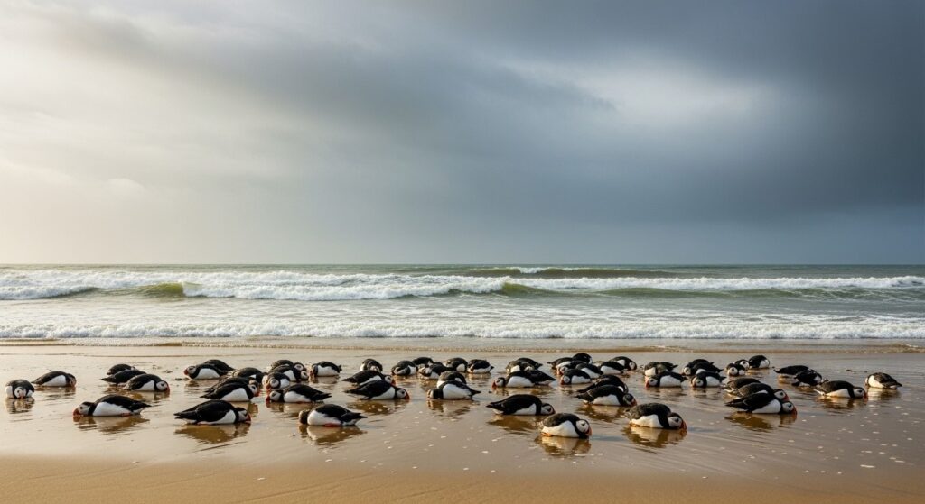 Hécatombe d&rsquo;Oiseaux sur les Plages Atlantiques : Les Tempêtes Dévastatrices