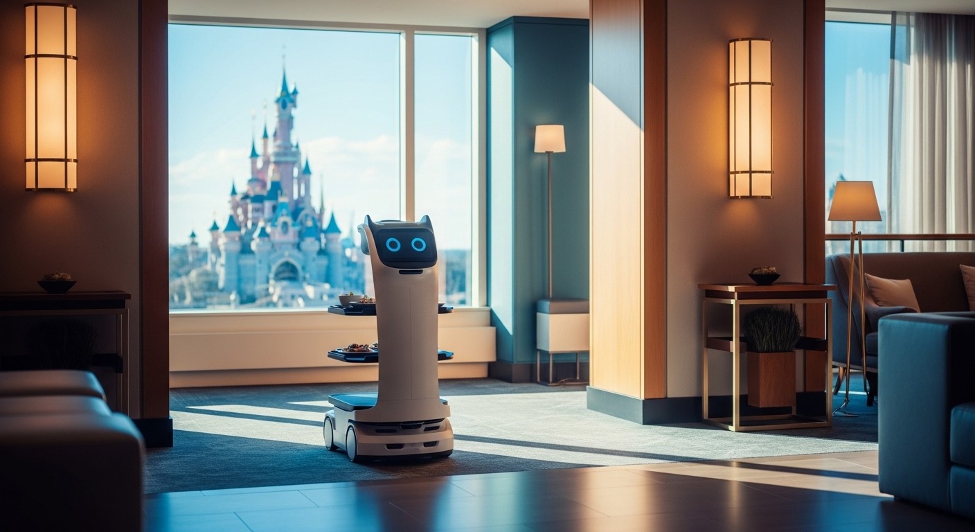Découvrez comment un hôtel près de Disneyland Paris utilise des robots pour le room service et le bar, soulageant les équipes tout en offrant un séjour futuriste et efficace aux clients.