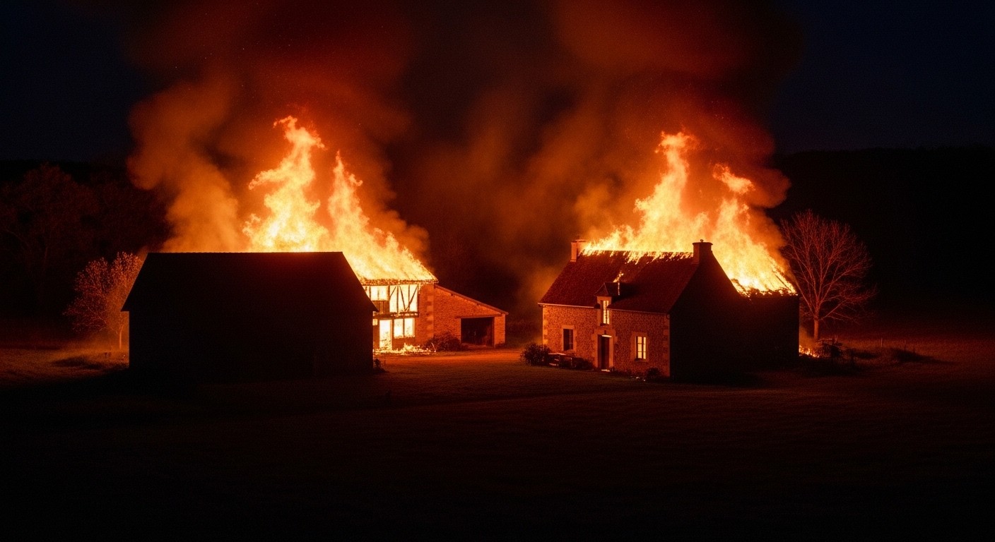 Tragédie à Salives (Côte-d'Or) : un incendie ravage deux corps de ferme, causant la mort d'un homme de 69 ans. Détails sur l'intervention massive des pompiers et les premières constatations.