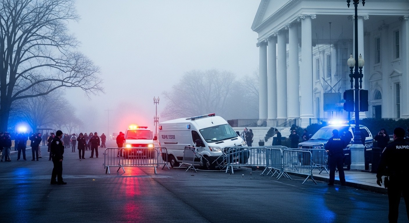 Découvrez les détails de l'incident où une fourgonnette a forcé les barrières près de la Maison Blanche le 11 mars 2026. Contexte tendu, intervention rapide du Secret Service et implications en pleine guerre au Moyen-Orient.
