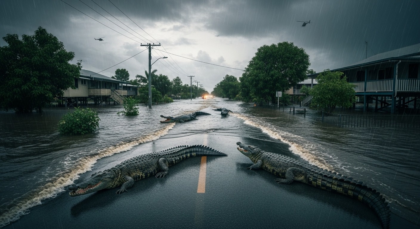 Découvrez pourquoi la police alerte sur des "crocodiles absolument partout" dans le Territoire du Nord australien après des inondations record. Évacuations massives, dangers mortels et lien avec le climat extrême.