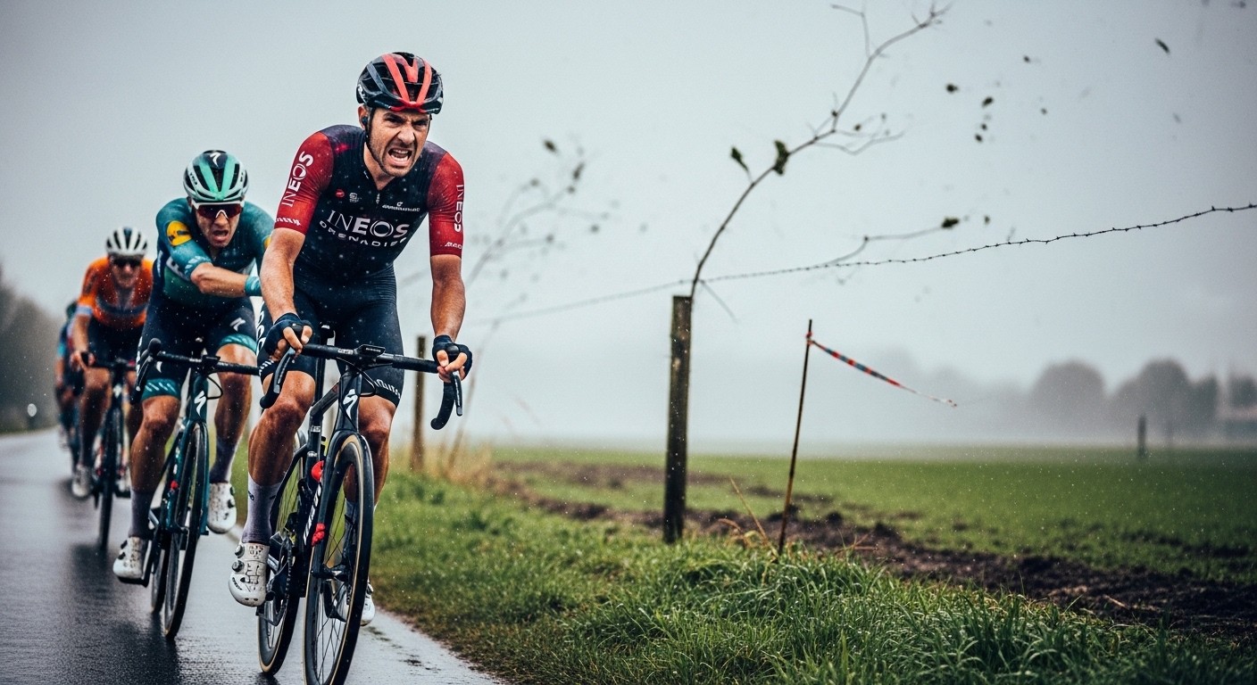 Découvrez la frustration de Kévin Vauquelin après avoir été poussé dans le champ lors d'une bordure sur Paris-Nice 2026. Son coup de gueule et sa remontée impressionnante !