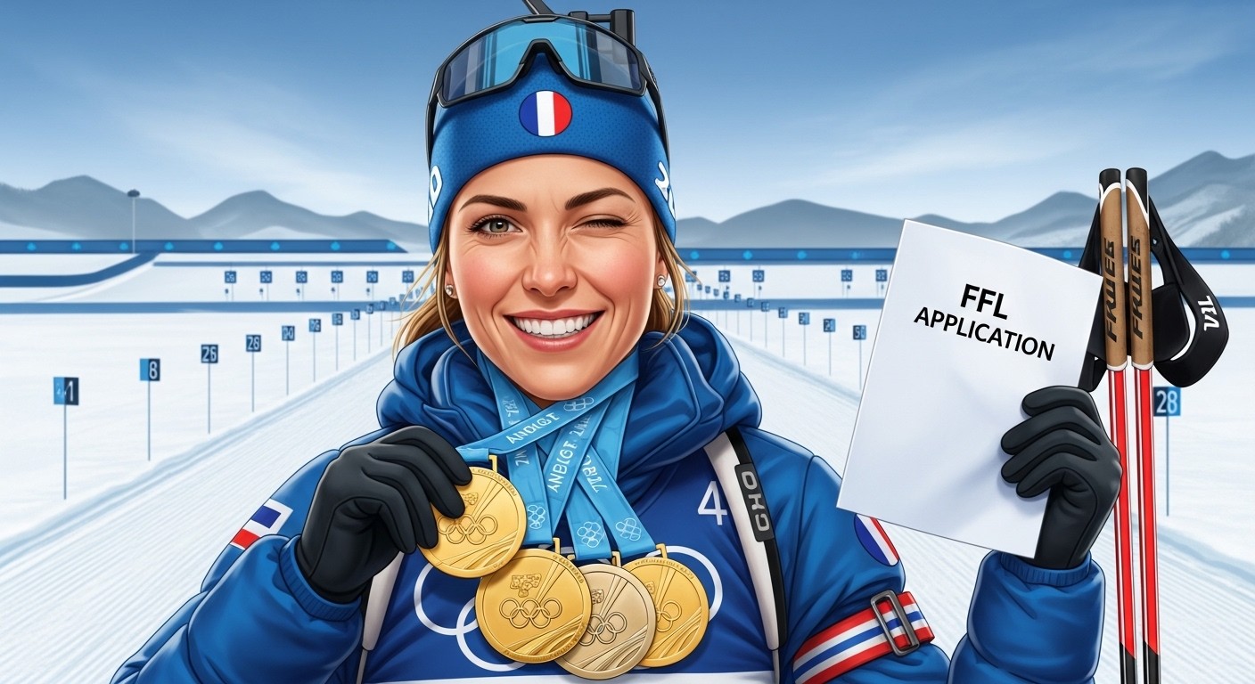 Découvrez comment Lou Jeanmonnot, quadruple médaillée aux JO 2026 de biathlon, a réclamé avec humour sa licence à la Fédération Française de la Lose. Une anecdote savoureuse !