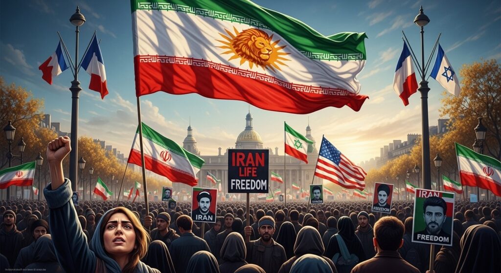 Manifestation Paris : Iran Libre Après la Mort du Guide Suprême