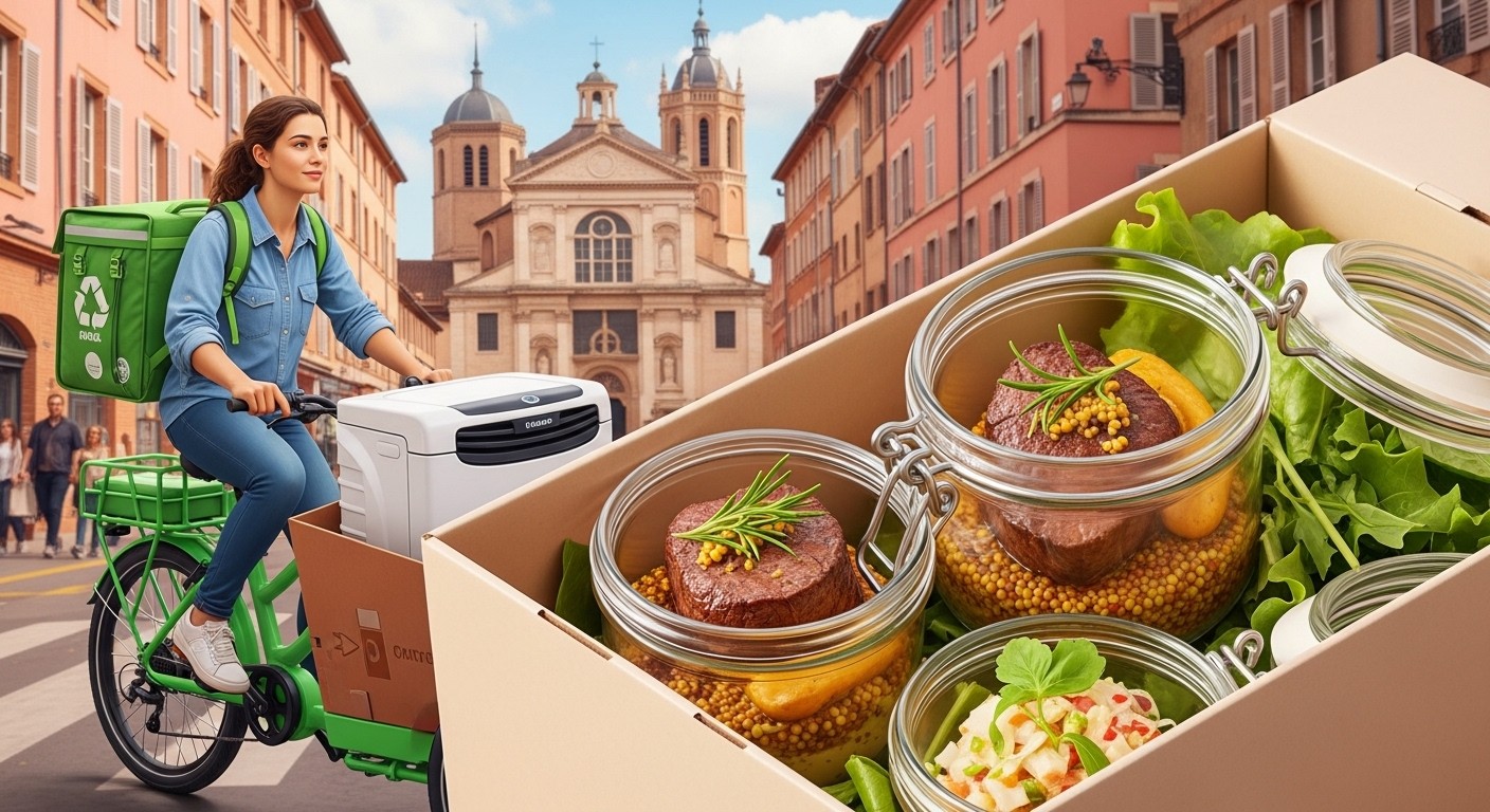 Découvrez Merci Jeannine, l'alternative locale et éco-responsable aux géants de la livraison à Toulouse : plats en bocaux réutilisables, prix attractifs et soutien aux restaurants indépendants. Une pause déjeuner plus verte !