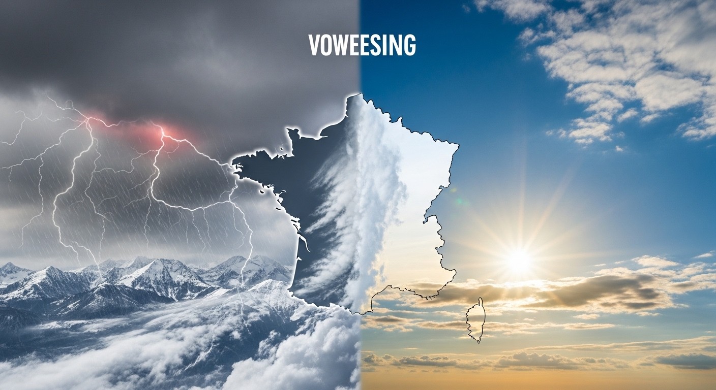Week-end contrasté en France : intempéries Est et Sud-Est, neige en montagne, températures en baisse, puis soleil dimanche. Découvrez les prévisions détaillées par région pour ce samedi et dimanche.