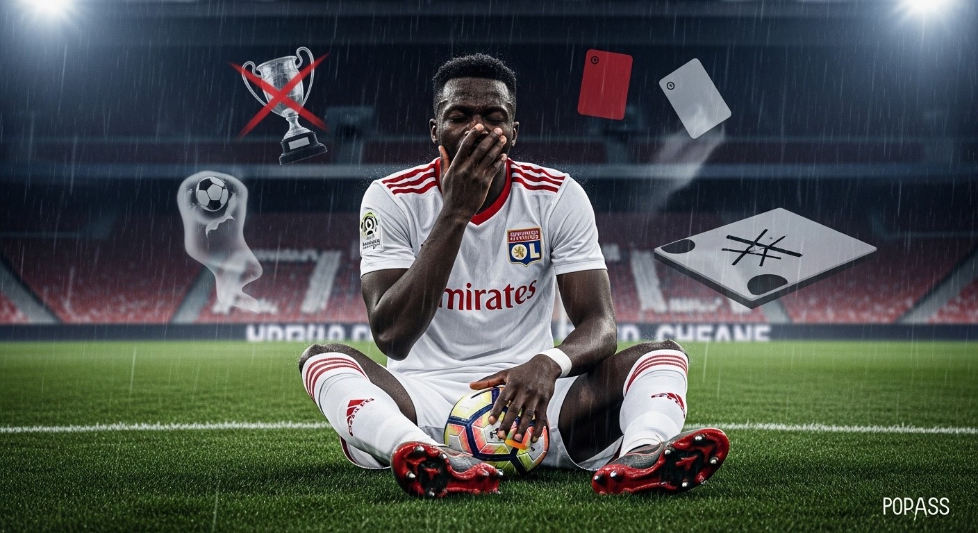 Découvrez le calvaire vécu par Moussa Niakhaté en mars 2026 : penalty raté, titre CAN retiré par la CAF, expulsion contre Celta Vigo. Un enchaînement cruel pour le roc lyonnais.