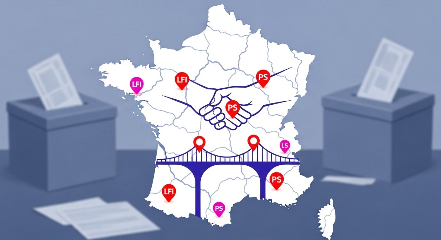 Découvrez les dizaines de villes où socialistes et insoumis font liste commune dès le premier tour des municipales 2026, malgré les tensions nationales. Alliances locales face à l'extrême droite.