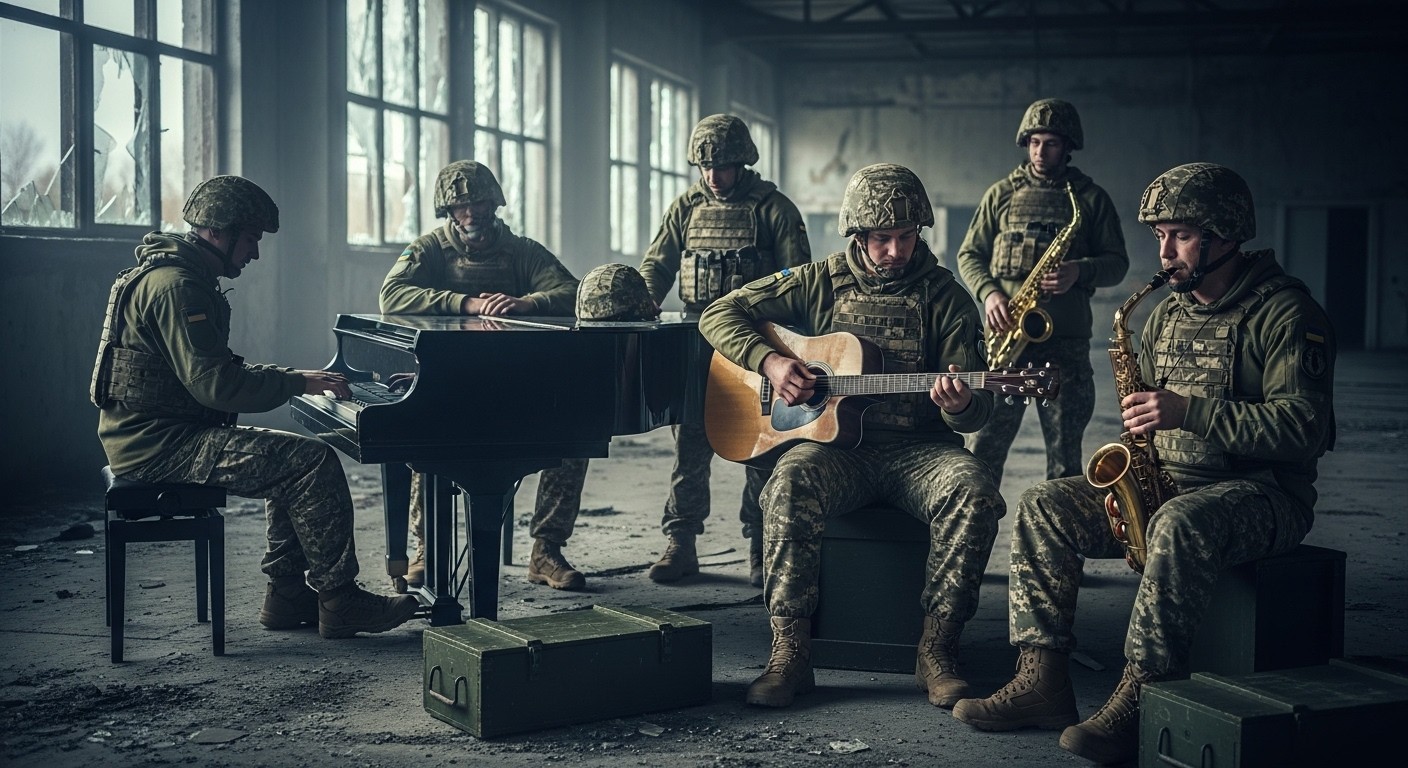 En Ukraine, des musiciens militaires bravent les dangers près des lignes de combat pour offrir des concerts aux soldats épuisés. Leur mission : rappeler l'humanité au cœur d'une guerre interminable. Un témoignage poignant.