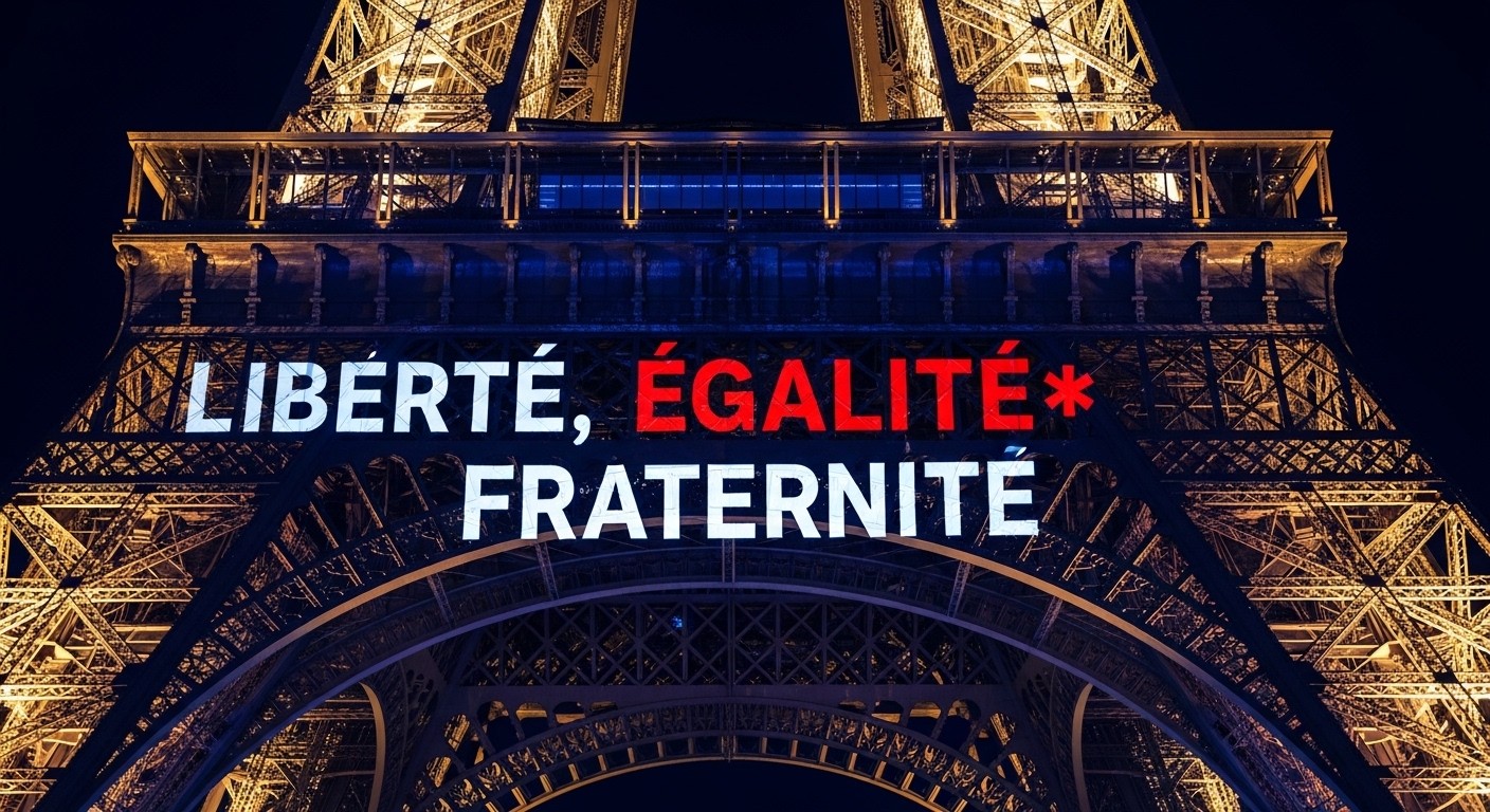 Découvrez comment Paris transforme "Liberté, Égalité, Fraternité" en "Liberté, Égalité*, Fraternité" le 8 mars 2026 pour dénoncer les inégalités persistantes des femmes. Une campagne choc !
