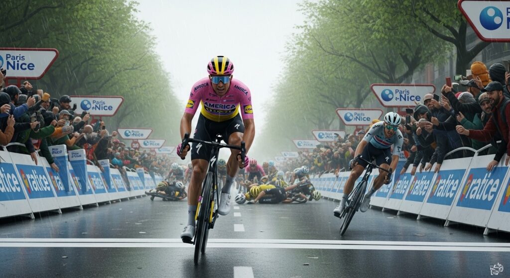 Paris-Nice 2026 : Luke Lamperti Triomphe au Sprint Chaotique
