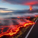 Piton de la Fournaise : Lave Coupe la RN2 à La Réunion