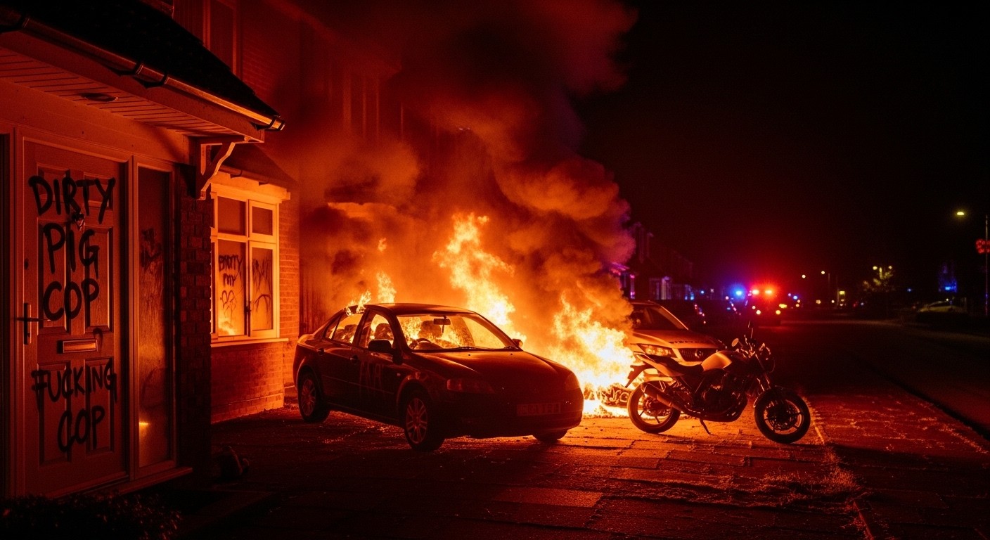 Un policier des Yvelines victime d'un incendie criminel sur ses véhicules et de menaces de mort taguées chez lui. Enquête ouverte pour crime à Sartrouville : détails glaçants.
