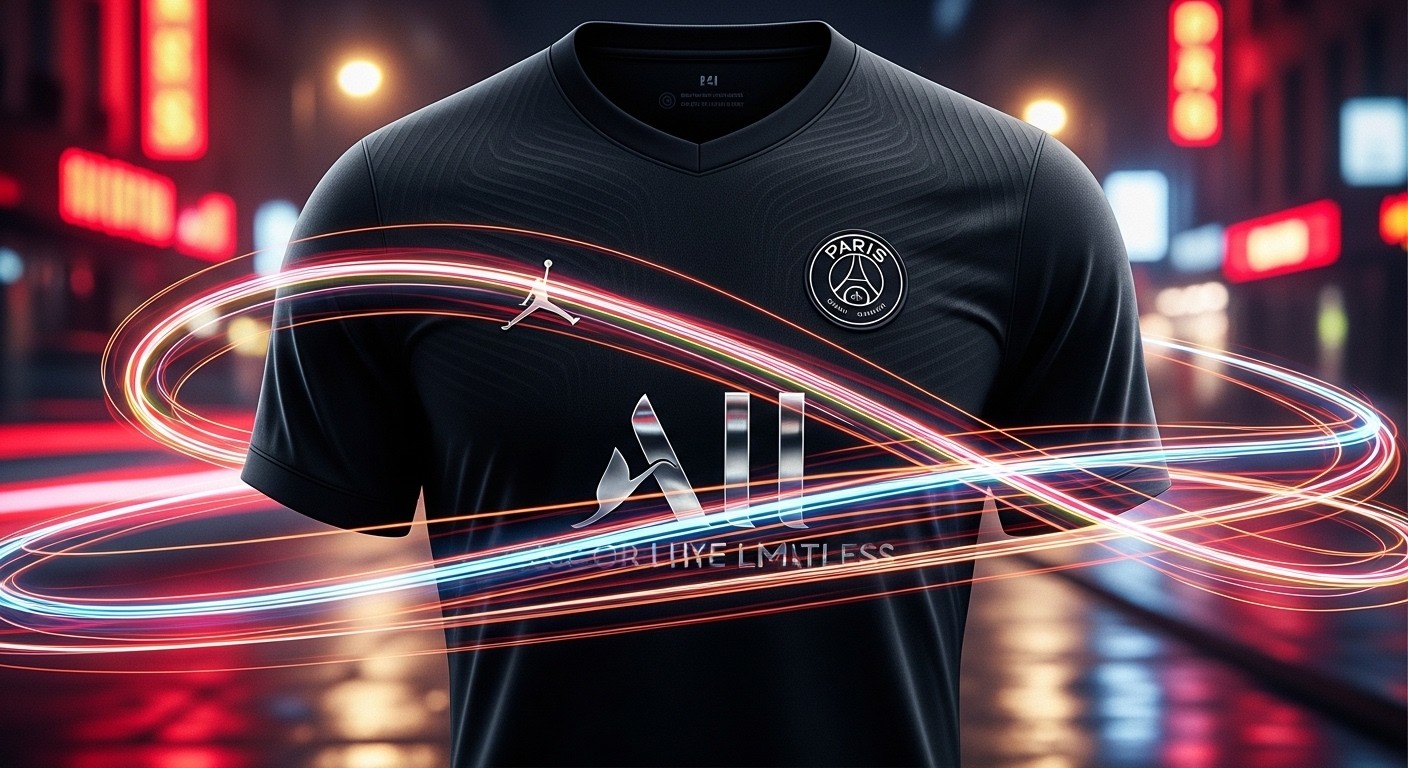 Découvrez le maillot Night Edition du PSG, inspiré des lumières de Paris la nuit et du Trocadéro. Design futuriste pour le choc contre Chelsea en Ligue des champions.