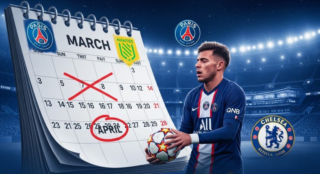 PSG Nantes Reporté Semaine 20 Avril pour Chelsea