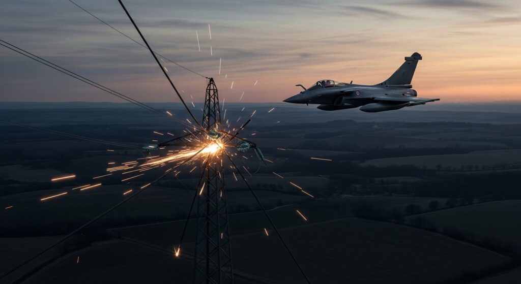 Rafale Sectionne Ligne Électrique en Haute-Loire
