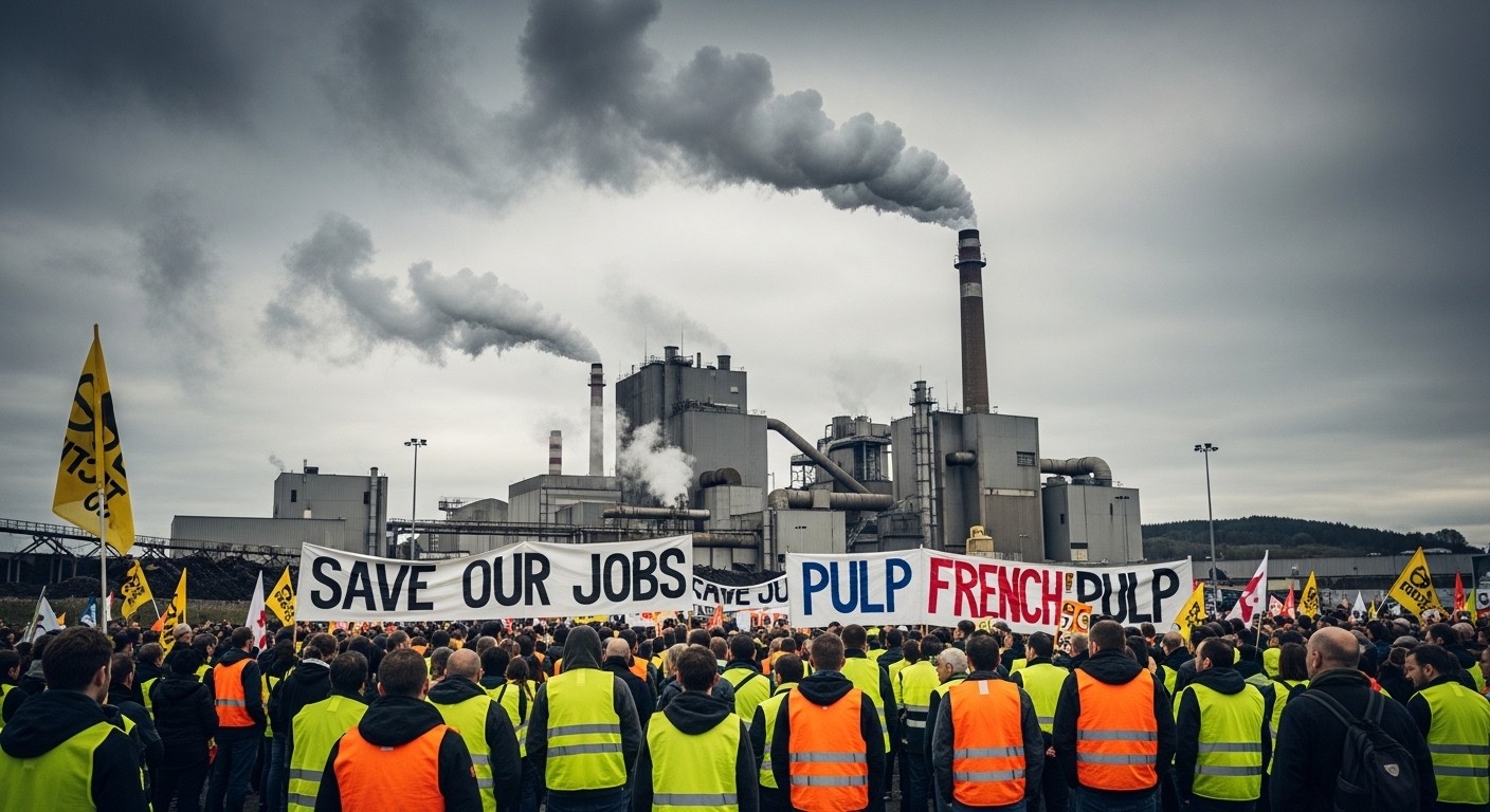 À Toulouse, 300 salariés ont manifesté pour empêcher la fermeture des usines Fibre Excellence menacées par la hausse du bois et les tarifs d'électricité. Une lutte pour l'industrie et l'emploi en France.