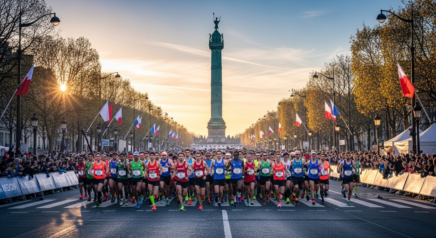 Découvrez tout sur le Semi de Paris 2026 : 50 000 coureurs, parcours exigeant dans la capitale, favoris kényans et animations festives le 8 mars. Préparez votre course !