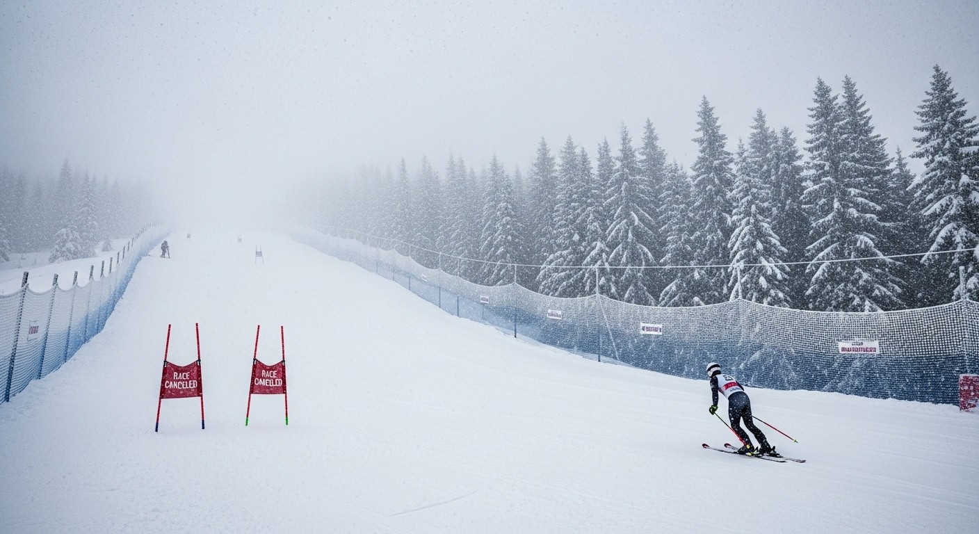 Découvrez pourquoi le super-G de Courchevel a été annulé en raison de chutes de neige massives et de brouillard persistant. Impacts sur la Coupe du monde masculine et le titre de Marco Odermatt.