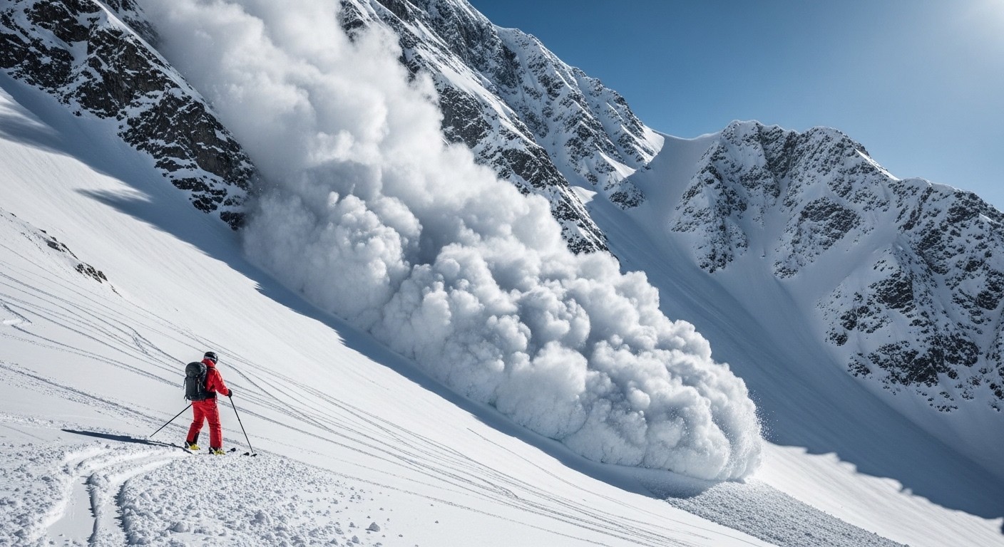 Un skieur échappe de justesse à une avalanche dévastatrice qui emporte ses deux amis dans les Alpes. Récit poignant d’un drame qui rappelle les dangers extrêmes de la montagne en hiver.