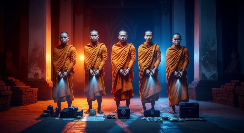 Thaïlande : Moines Bouddhistes Arrêtés Dans Des Raids Antidrogue