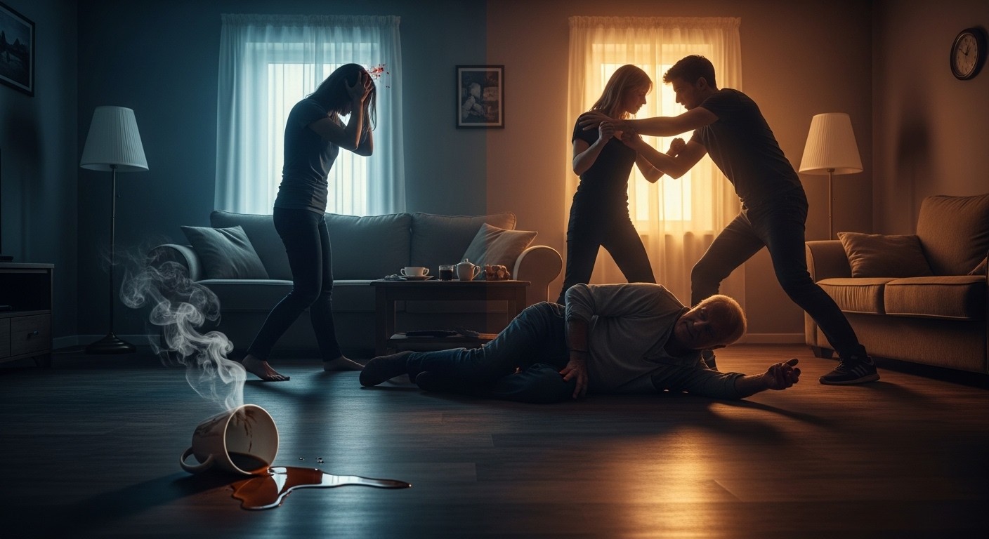 Dans l'État de New York, un homme verse du café brûlant sur sa femme ; son fils intervient et l'étrangle mortellement. Détails glaçants d'un drame domestique qui choque l'Amérique rurale.