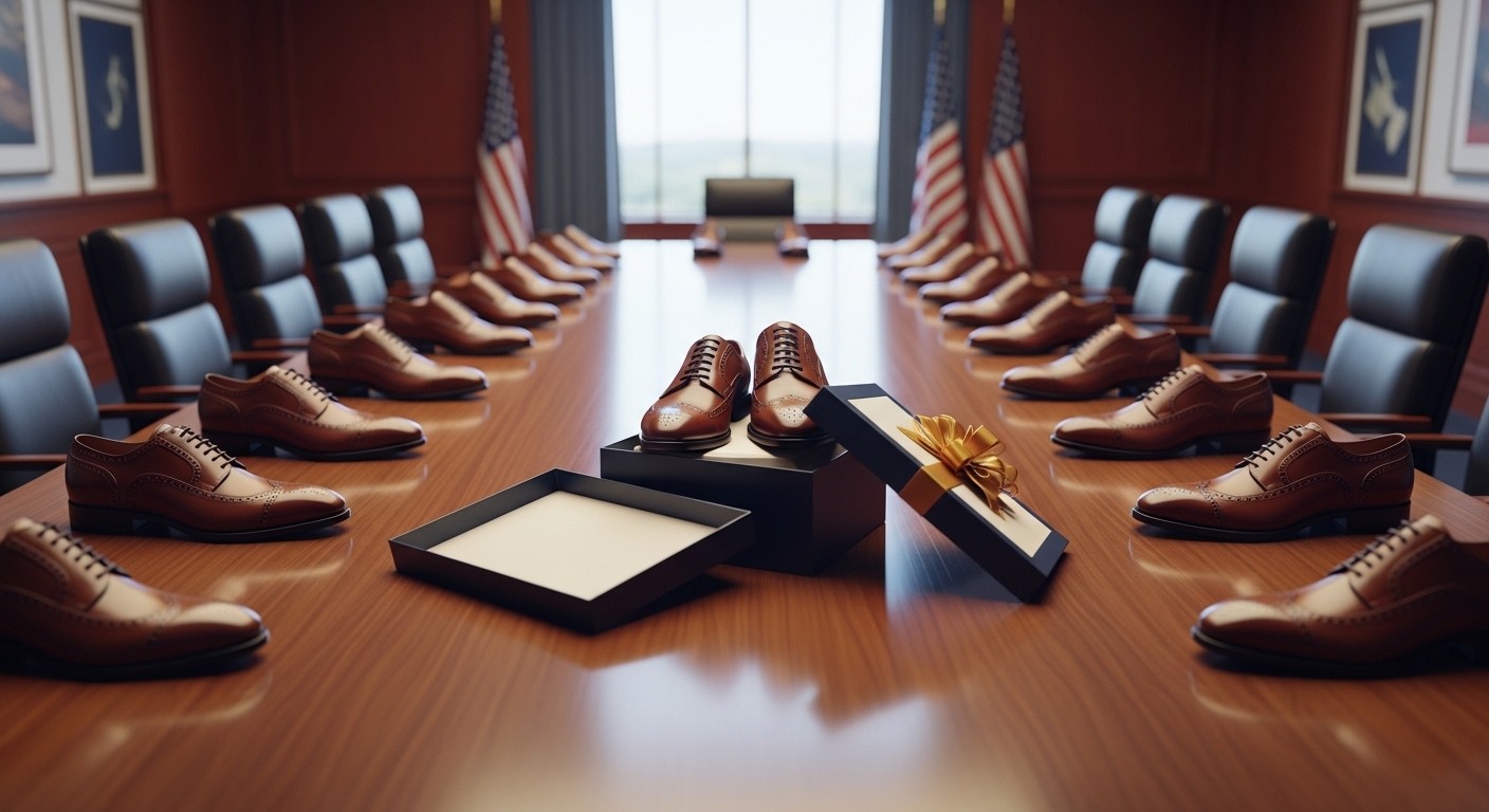 Découvrez pourquoi Donald Trump offre des chaussures Florsheim identiques à ses ministres et alliés. Un geste qui amuse le président mais intrigue sur la loyauté et le style à la Maison Blanche.