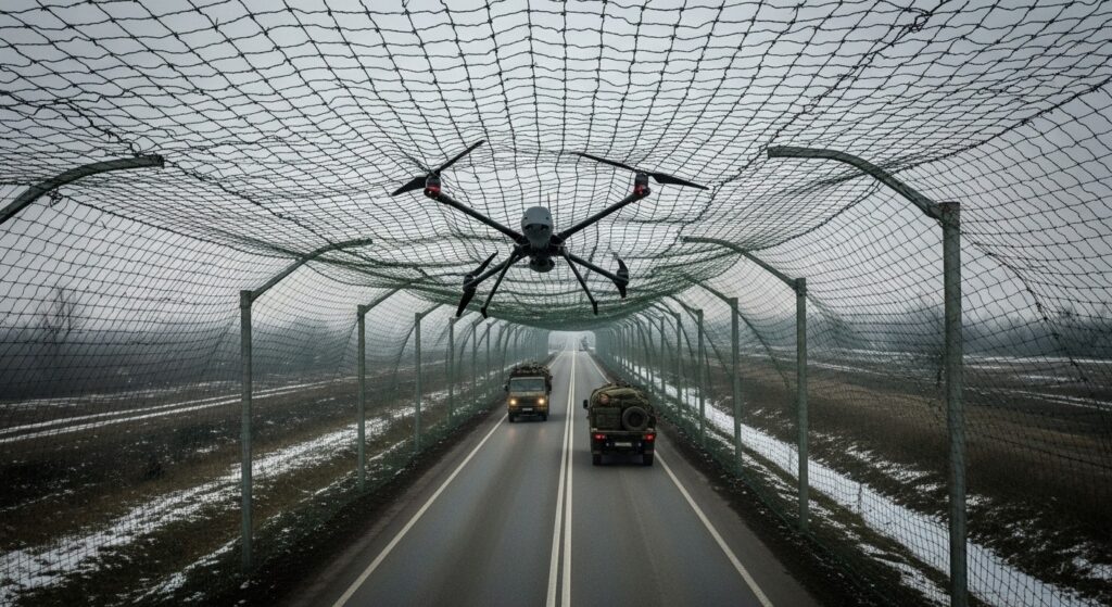 Ukraine : 4000 km de filets anti-drones pour protéger les routes