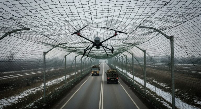 Ukraine : 4000 km de filets anti-drones pour protéger les routes