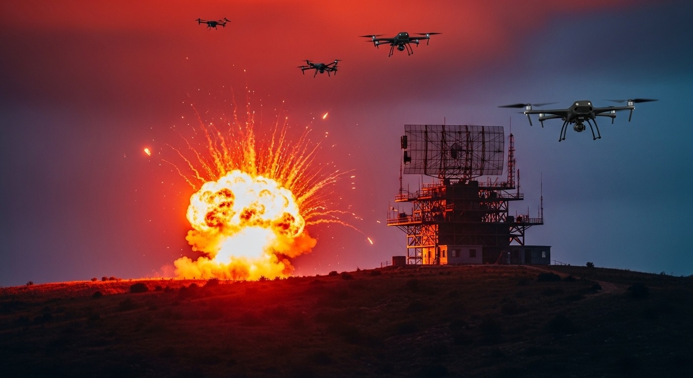 Découvrez comment une série d'attaques de drones ukrainiens a pulvérisé des systèmes radar russes high-tech en Crimée, affaiblissant gravement leur défense aérienne. Podlet, Kasta, Sopka... un coup dur coûteux !