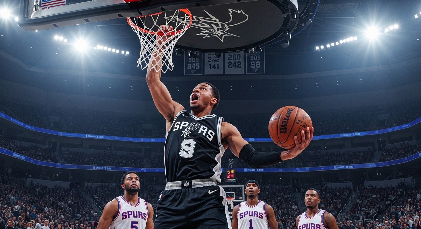 Découvrez la performance phénoménale de Victor Wembanyama avec 38 points, 16 rebonds et 5 contres contre Detroit. Les Spurs impressionnent déjà en mode playoffs, fun et domination totale !