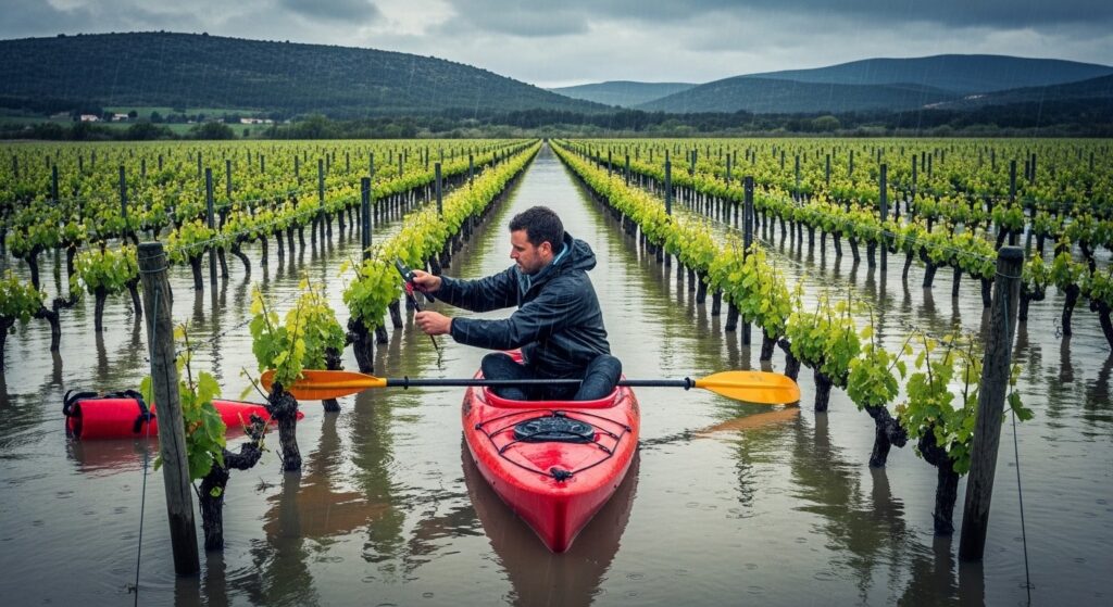 Viticulteur en Kayak dans l&rsquo;Aude : Quand les Vignes Deviennent Lac