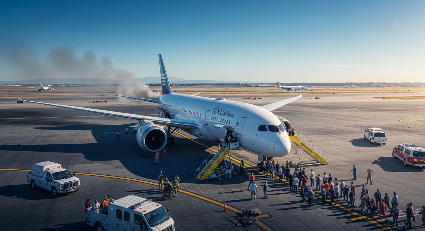 Un Boeing 787 United Airlines fait demi-tour après un possible feu moteur sur un vol Los Angeles-Newark. Évacuation spectaculaire sans blessés : ce qui s'est passé ce lundi matin.