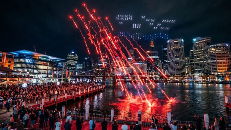 89 Drones Chutent Dans L&rsquo;Eau Lors Du Festival Vivid À Sydney