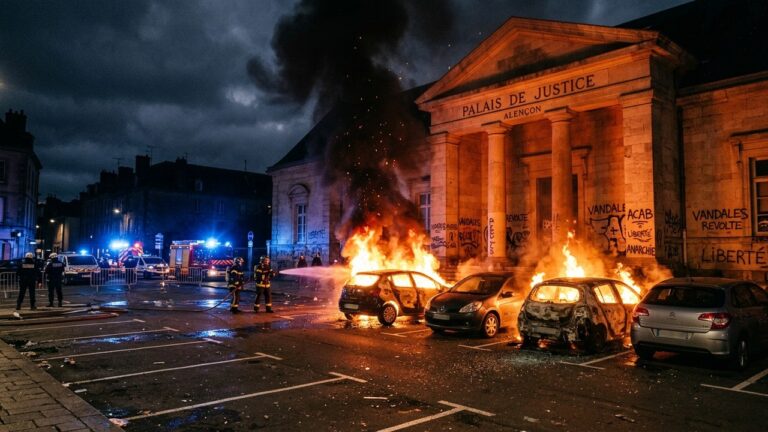 Alençon : Incendies de Véhicules et Tags au Palais de Justice