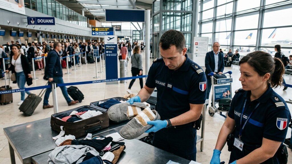 Arrestation à Roissy : 1,2 kg de cocaïne dans les chaussons d’un voyageur colombien